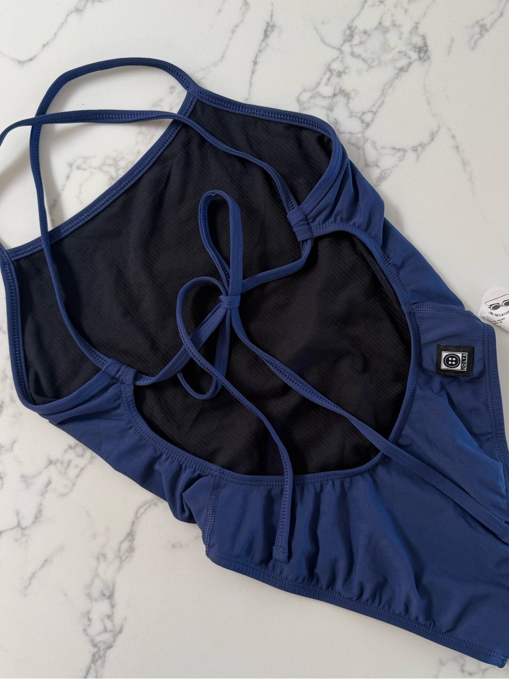 Jolyn Clothing Dayno Tie-Back One Piece Swimsuit - Navy - Size 28